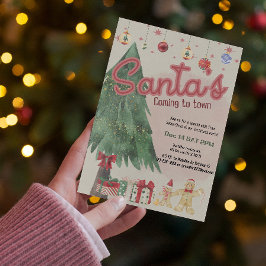 papais noeis de aquarela retro convite para festa