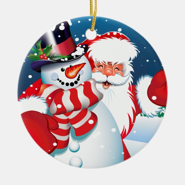 Papais noeis de enfeites de natal e congelado (Frente)