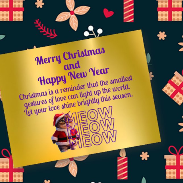 Papais noeis de fofinho Cartão de Natal Cat (Criador carregado)