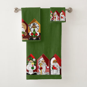 Papais noeis de Ho Conjunto de Toalhas de Natal de