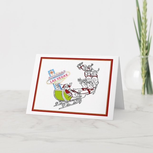 Papais noeis de Las Vegas com Cartão de Sinal (Frente)