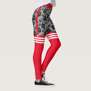 Papais noeis de leggings natalinas Rosas Faux Meia