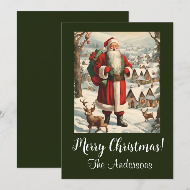 Papais noeis de Natal 13 Feliz Natal! Cartão de Na (Frente/Verso)