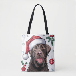 Papais noeis de Natal Cachorro Chocolate Tote Bag