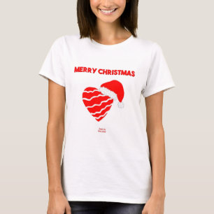 Papais noeis de Natal Camisa Básica Branca de Cami
