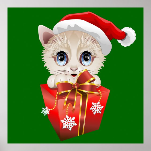 Papais noeis de Natal de Kitten com posters de pre (Frente)