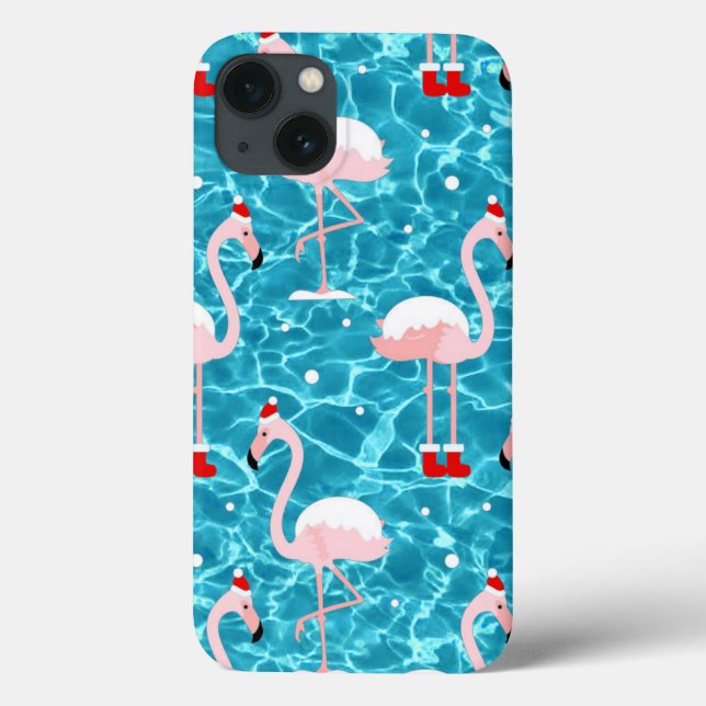 papais noeis de natal flamingo (Verso)