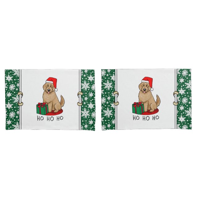 Papais noeis de Natal Goldendoodle (ouro vermelho) (Frente - conjunto)