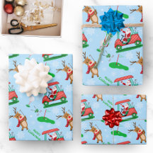 Papais noeis De Natal Golfando Com O Padrão De Rei