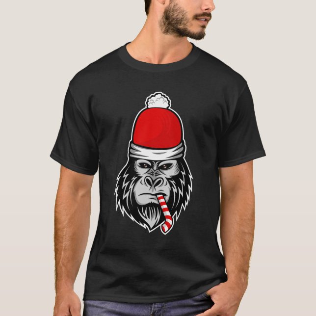 papais noeis de natal gorila Clássica T-Shirt (Frente)