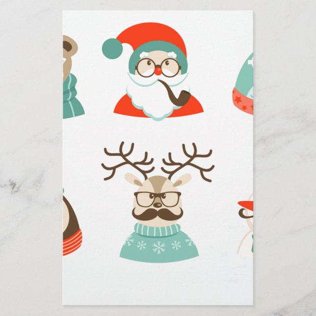 papais noeis de natal hipster (Frente)