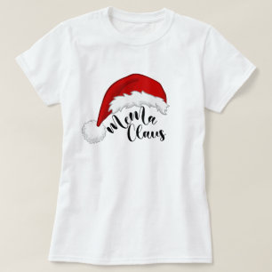 Papais noeis de Natal Mema Claus T-Shirt
