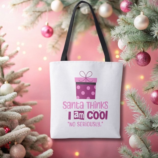 Papais noeis de Natal pensam... Bolsa cor-de-rosa  (Criador carregado)