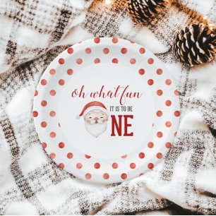 Papais noeis de Natal Primeiro Prato de Aniversári