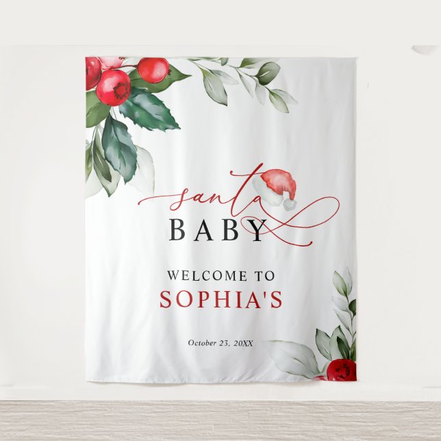 Papais noeis de Natal Tapeçaria Chá de fraldas (Frente)