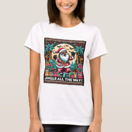 Papais noeis de Natal tropical Diversão de T-Shirt