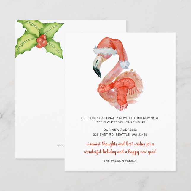 Papais noeis de orçamento Flamingo, movemos o cart (Frente/Verso)