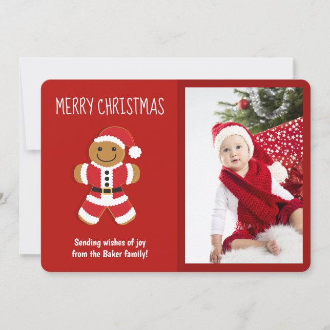 Papais noeis de pão de gengibre Cartão plano de Na (Frente)