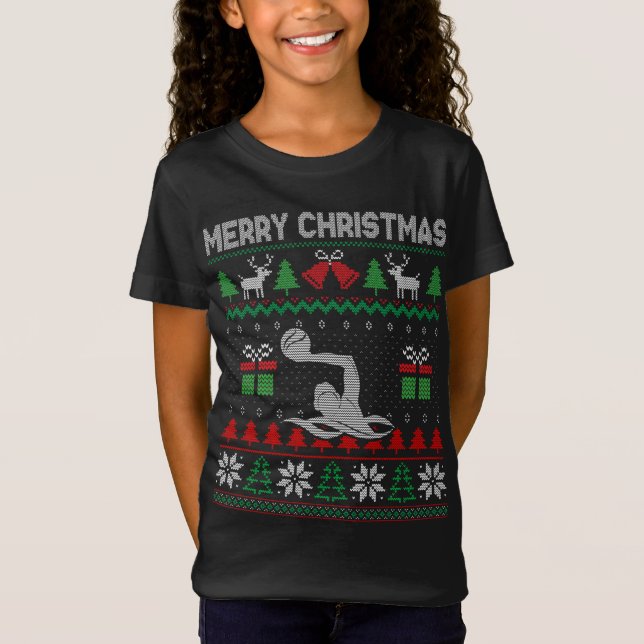 Papais noeis de polo de Natal Feio Tree Xmas G (Frente)