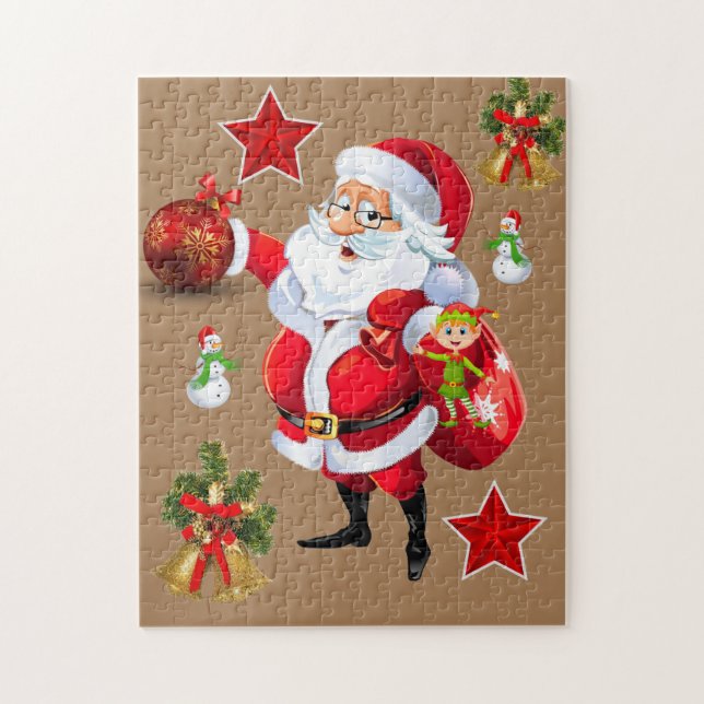 Papais noeis de Quebra-cabeça de Natal (Vertical)