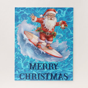 Papais noeis de surfe Feliz Quebra-cabeça de Natal