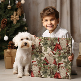 Papais noeis de vinheta Papel de enrolamento retro