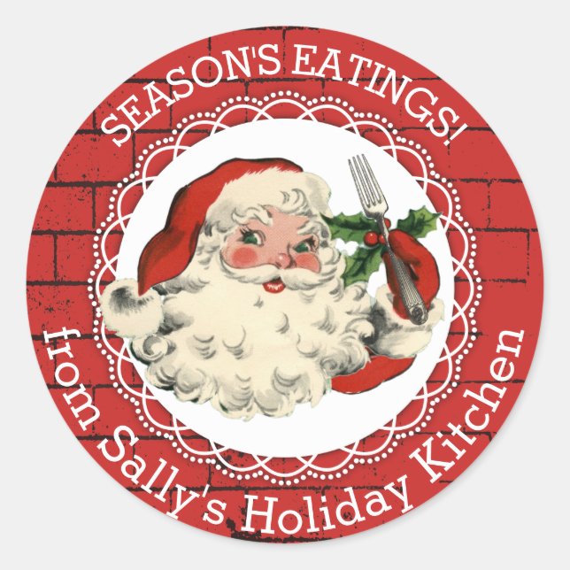 Papais noeis do Natal da cozinha do adesivo (Frente)