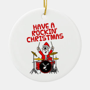 Papais noeis Drummer - Enfeites de natal Musical