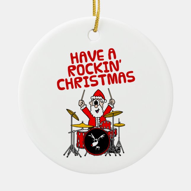 Papais noeis Drummer - Enfeites de natal Musical (Frente)