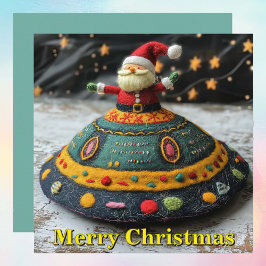 Papais noeis e Cartão de Natal de OVNI