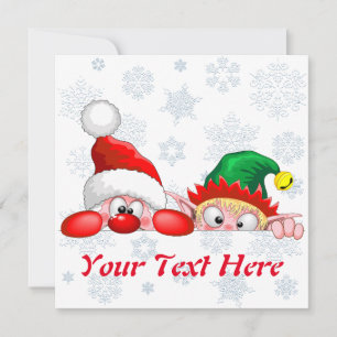 Papais noeis e Elf Cute e Caracteres Engraçados