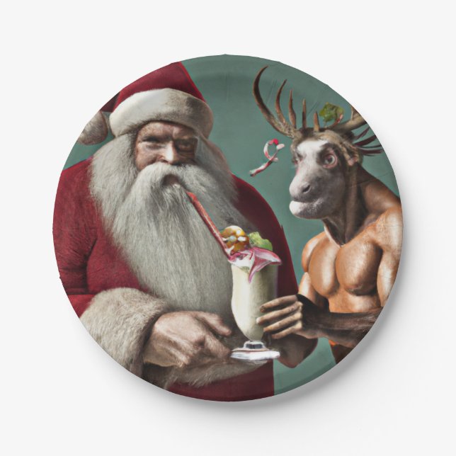 Papais noeis e pratos de Natal do Krampus (Frente)