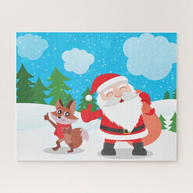 Papais noeis e Quebra-cabeça de neve de Natal com  (Horizontal)