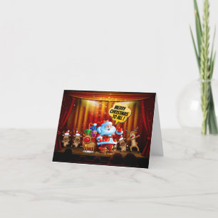 Papais noeis e renas no Cartão de Natal de Palco