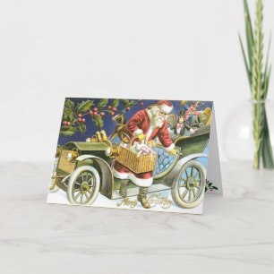 Papais noeis e seu cartão de Natal de carro