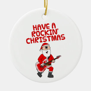 Papais noeis Enfeites de natal de Guitarista Elétr