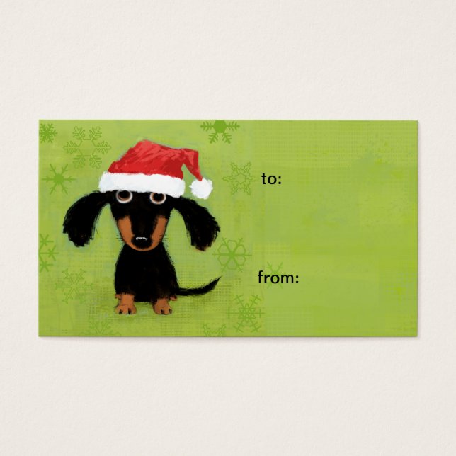 Papais noeis Engraçados Dachshund Natal Gift Tags (Frente)