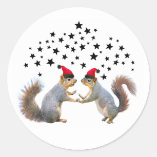 Papais noeis esquilos com adesivos Stars