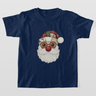 Papais noeis Face T-Shirt Design de Tecido de pa