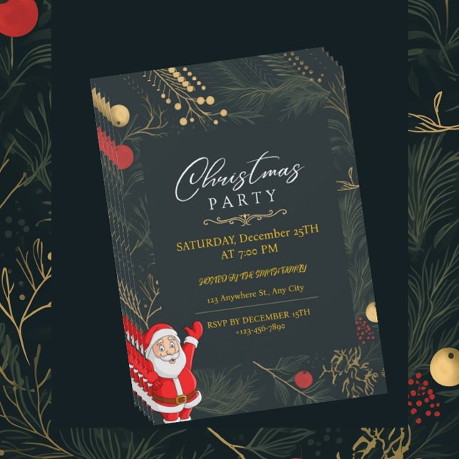 Papais noeis Festivos Convite de festas de Natal E (Criador carregado)