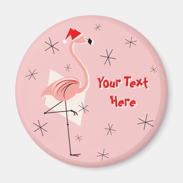 Papais noeis Flamingo cor-de-rosa com íman (Frente)
