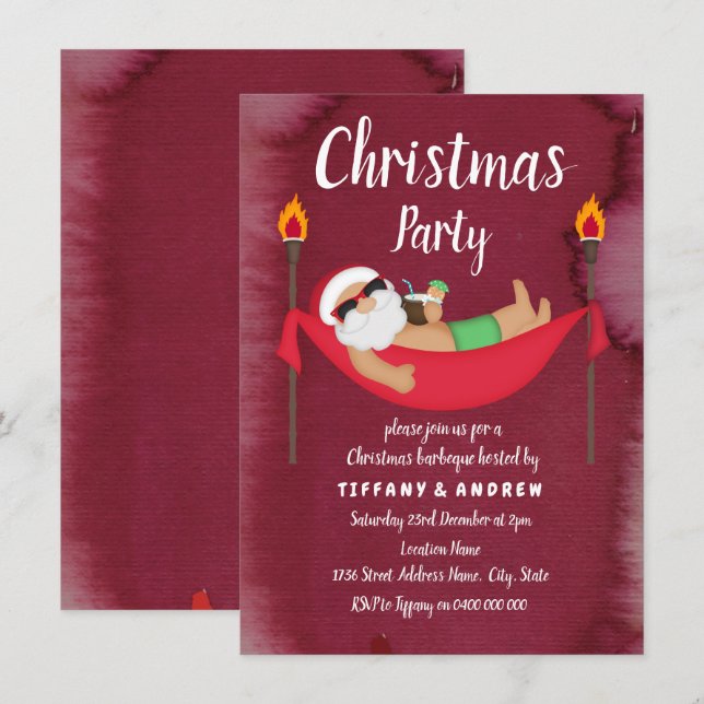 Papais noeis Hammock Convite de festas de Natal (Frente/Verso)