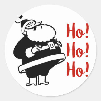Papais noeis Ho Ho-Ho Retro | Adesivos redondos