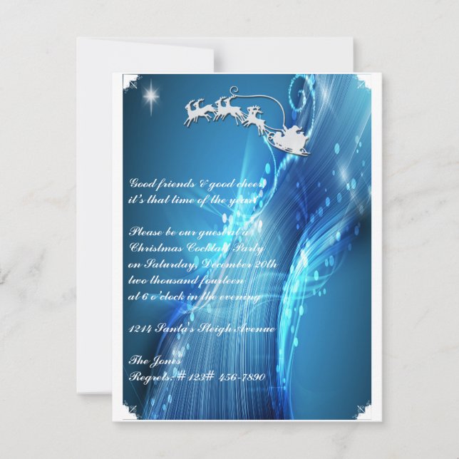 Papais noeis inclinados no Convite de festas de on (Frente)