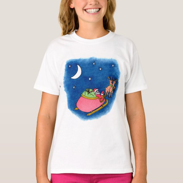 Papais noeis Meninas T-Shirt (Frente)