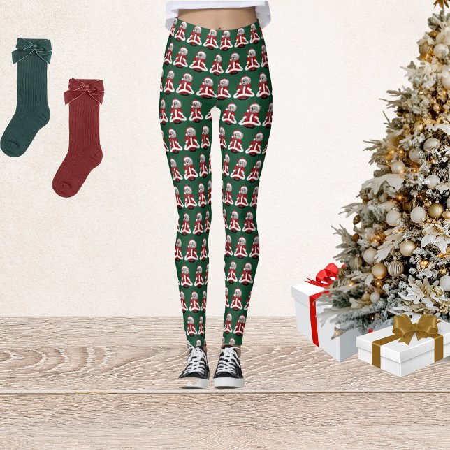 Papais noeis Mouse Leggings de Natal Verdes (Criador carregado)