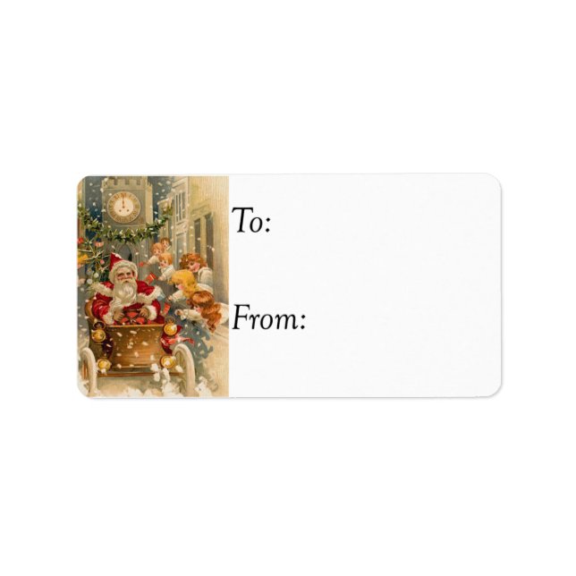 Papais noeis na Etiqueta de presentes de meia-noit (Frente)