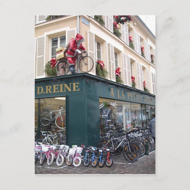 Papais noeis no Cartão de Natal de Bike (Frente)