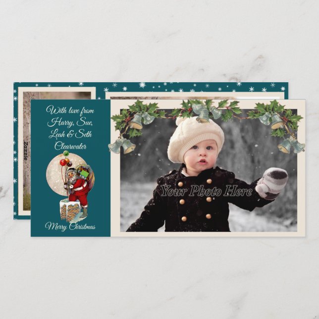 Papais noeis no Cartões de fotos de Natal da Chimn (Frente/Verso)