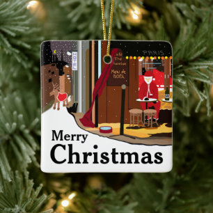 Papais noeis No Ornamento De Cerâmica De Natal Em